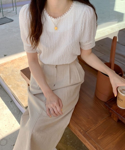 SallyLunn(サリーラン)の「スカラップレースネックトップス(Tシャツ/カットソー・レディース・ホワイト・LARGE/MEDIUM/X-LARGE)」の9枚目の写真