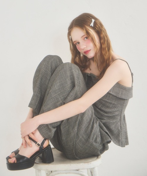 Heather(ヘザー)の「サマーツイードスラックスパンツ 670831(スラックス・レディース・ブラック/ブラック系その他/アイボリー・M/S)」の7枚目の写真