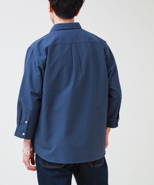 GLOSTER（グロスター）の「【フレブル刺繍】七分袖シャツ ストライプ/無地（シャツ/ブラウス・メンズ・ネイビー/ホワイト/ブルー系その他/ホワイト系その他/ピンク・XL/L/M）」の6枚目の写真