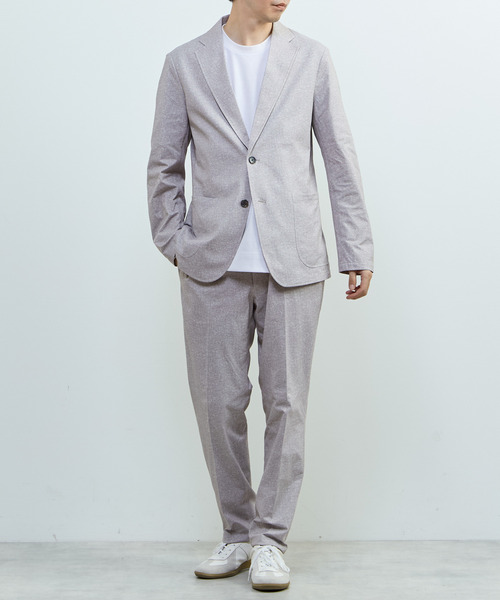 MEN'S MELROSE(メンズメルローズ)の「プリントテックドットジャージイージーパンツ(セットアップ可)(スラックス・メンズ・チャコールグレー/ネイビー/ライトベージュ・2/3/5/4)」の4枚目の写真