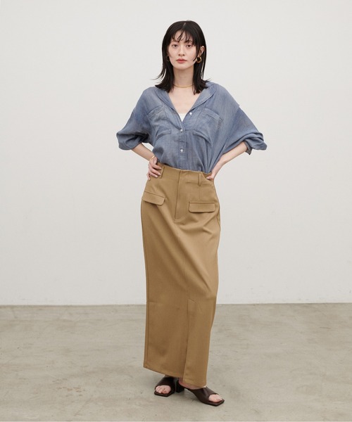 LARUTA（ラルータ）の「【LARUTA】［WEB限定］シアーデニム開襟シャツ（シャツ/ブラウス・レディース・ブルー/サックスブルー・MEDIUM）」の15枚目の写真