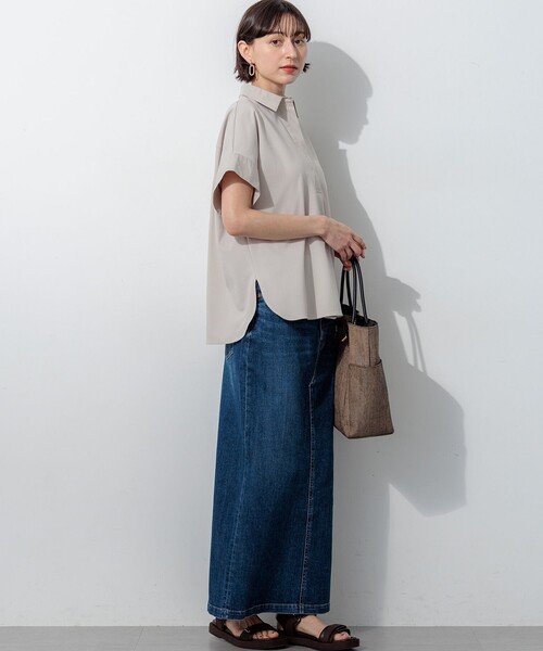 23区(ニジュウサンク)の「ファインツイストポンチ スキッパー カットソー(Tシャツ/カットソー・レディース・ダークブラウン系/ネイビー系/ベージュ系・38)」の10枚目の写真