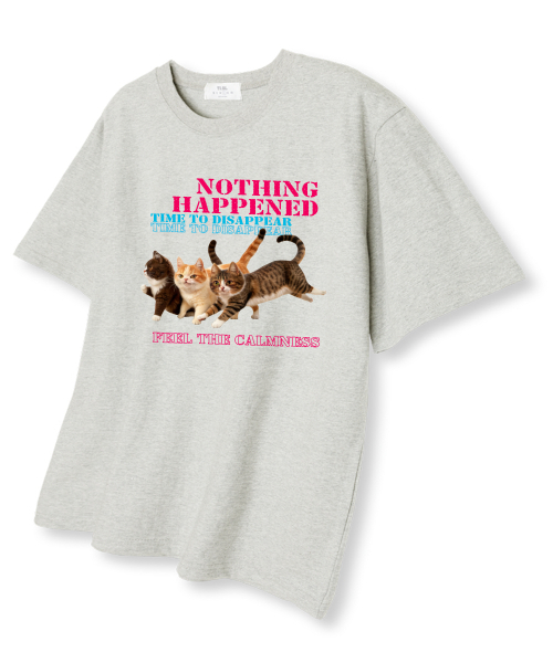 TI.GLAKE(ティーグレイク)の「フレンドキャット オーバーサイズ 半袖Tシャツ オートミール(Tシャツ/カットソー・メンズ・その他・LARGE/X-LARGE/XX-LARGE)」の1枚目の写真