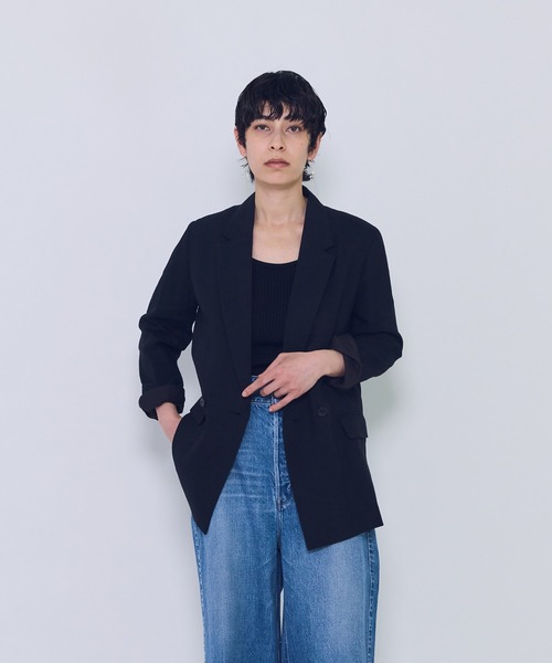 1er Arrondissement（プルミエアロンディスモン）の「リネンビスコースジャケット（テーラードジャケット・レディース・その他4/ブラック系その他3/イエロー系その他5・38/36）」の2枚目の写真