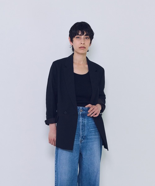 1er Arrondissement（プルミエアロンディスモン）の「リネンビスコースジャケット（テーラードジャケット・レディース・その他4/ブラック系その他3/イエロー系その他5・38/36）」の4枚目の写真