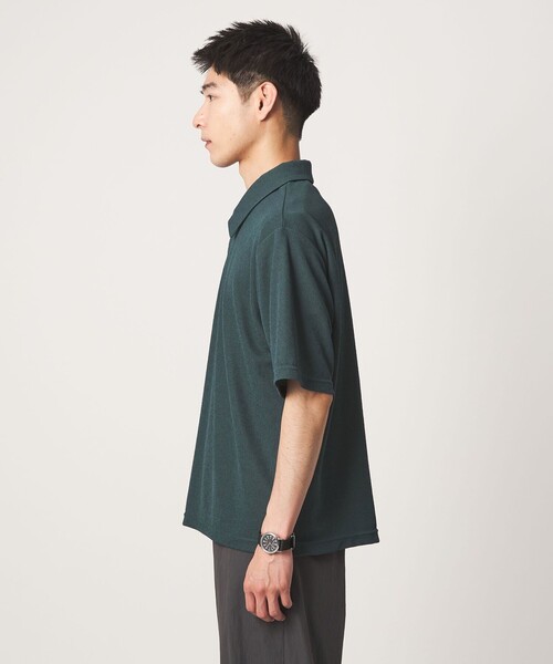 green label relaxing（グリーンレーベルリラクシング）の「【WEB限定】JUST fit ピケ パイル 半袖 ポロシャツ -吸水速乾・UVカット-（ポロシャツ・メンズ・ダークグリーン/ブラック/ネイビー/ダークグレー・M/S/XL/L）」の11枚目の写真