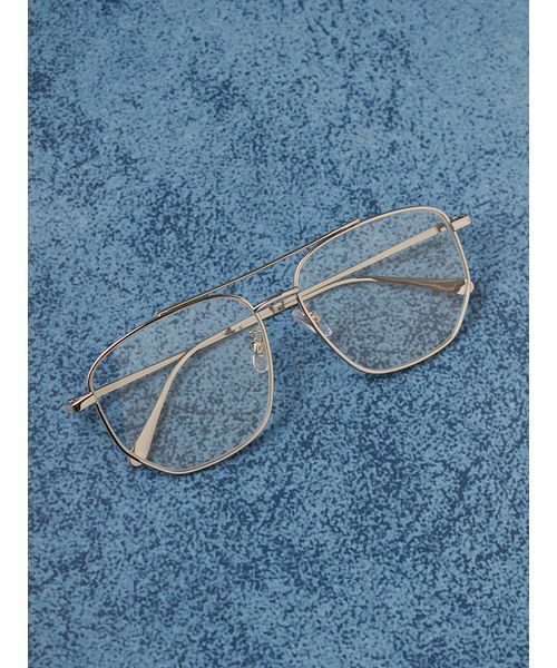 Mila Owen(ミラオーウェン)の「【EYE-CONIC SUMMER】ダブルブリッジダテメガネ(サングラス・レディース・シルバー/ゴールド・F)」の2枚目の写真