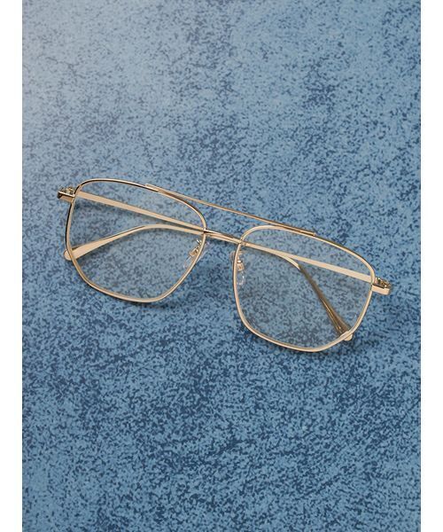 Mila Owen(ミラオーウェン)の「【EYE-CONIC SUMMER】ダブルブリッジダテメガネ(サングラス・レディース・シルバー/ゴールド・F)」の1枚目の写真