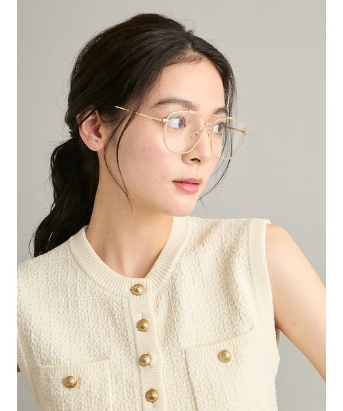 Mila Owen(ミラオーウェン)の「【EYE-CONIC SUMMER】ダブルブリッジダテメガネ(サングラス・レディース・シルバー/ゴールド・F)」の3枚目の写真