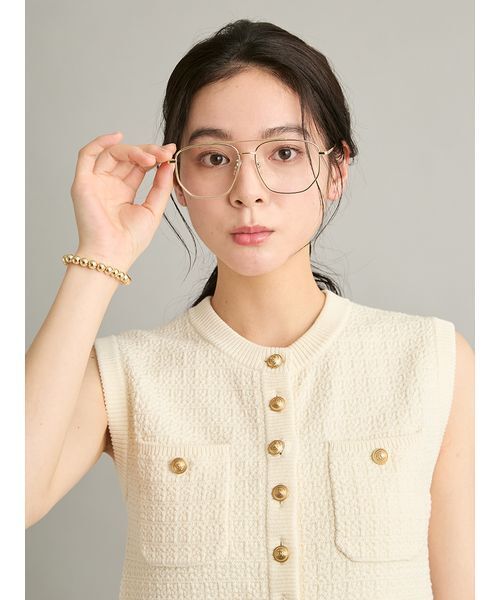 Mila Owen(ミラオーウェン)の「【EYE-CONIC SUMMER】ダブルブリッジダテメガネ(サングラス・レディース・シルバー/ゴールド・F)」の4枚目の写真