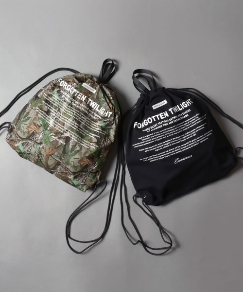 SITRY(シトリー)の「Square Mesh Knapsack/スクエアメッシュ ナップサック ジムバッグ(バックパック/リュック・メンズ・リアルツリーカモ/ブラック・FREE)」の3枚目の写真