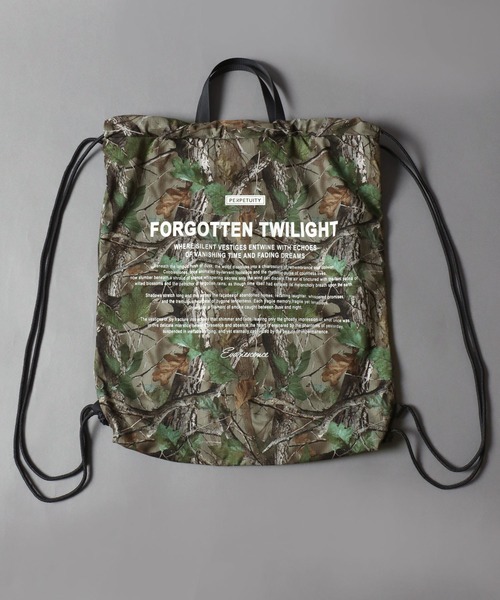 SITRY(シトリー)の「Square Mesh Knapsack/スクエアメッシュ ナップサック ジムバッグ(バックパック/リュック・メンズ・リアルツリーカモ/ブラック・FREE)」の4枚目の写真