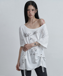 ホースアイレットオーバーサイズTシャツホワイト