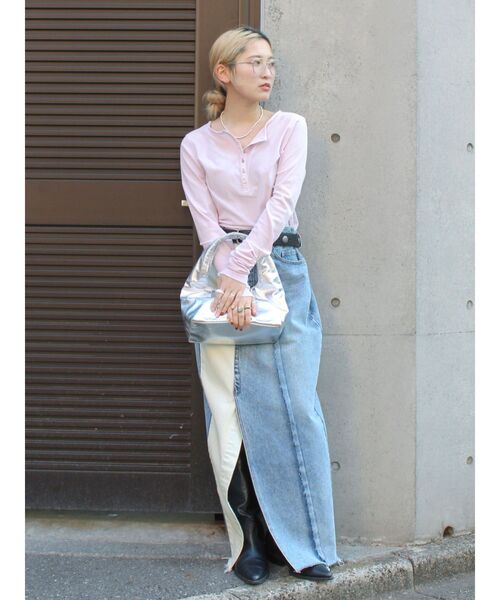 Ungrid(アングリッド)の「シアーヘンリーロンTee(Tシャツ/カットソー・レディース・ピンク/オフホワイト/ブラック/イエロー・FREE)」の15枚目の写真
