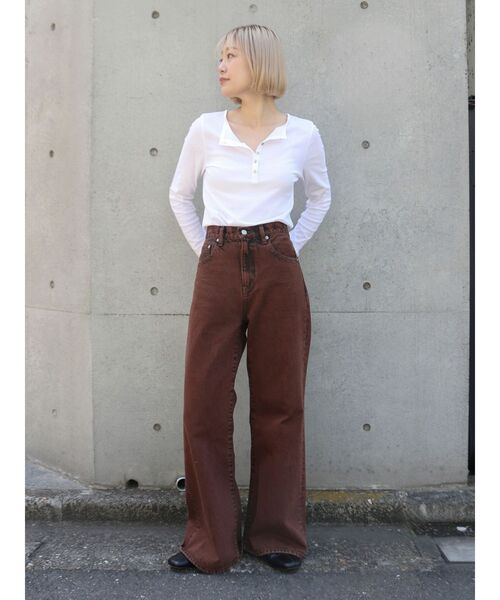 Ungrid(アングリッド)の「シアーヘンリーロンTee(Tシャツ/カットソー・レディース・ピンク/オフホワイト/ブラック/イエロー・FREE)」の17枚目の写真