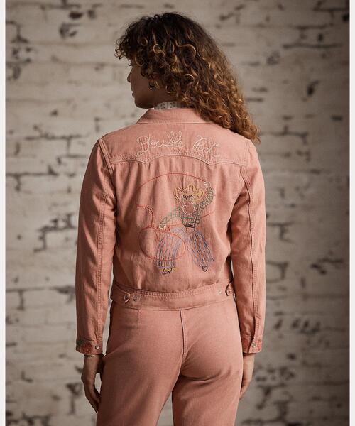 RRL(ダブル アール エル)の「エンブロイダリー コットンリネン シャツ ジャケット(カバーオール・レディース・レッド・1/2/3/4)」の8枚目の写真