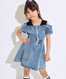 ANAP kids（アナップキッズ）の「ポシェット付 オフショル風 ワンピース（ワンピース）」