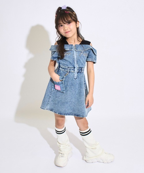 ANAP kids(アナップキッズ)の「ポシェット付 オフショル風 ワンピース(ワンピース・キッズ・ライトブルー/ピンク・120/130/110)」の9枚目の写真