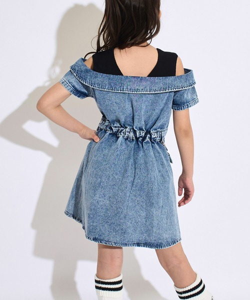 ANAP kids(アナップキッズ)の「ポシェット付 オフショル風 ワンピース(ワンピース・キッズ・ライトブルー/ピンク・120/130/110)」の8枚目の写真
