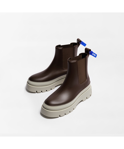 NSWE(ヌシェ)の「VLOCKER チェルシーレインブーツ7cm-NSW102 (4色)(レインシューズ・レディース・ブラック/クリーム/ブラウン/ブラック×ホワイト・10.5/6/6.5/9.5(26.5)/7.5/8.5)」の1枚目の写真