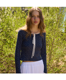 GLOW LACE RIB T-SHIRTS (WHITE)