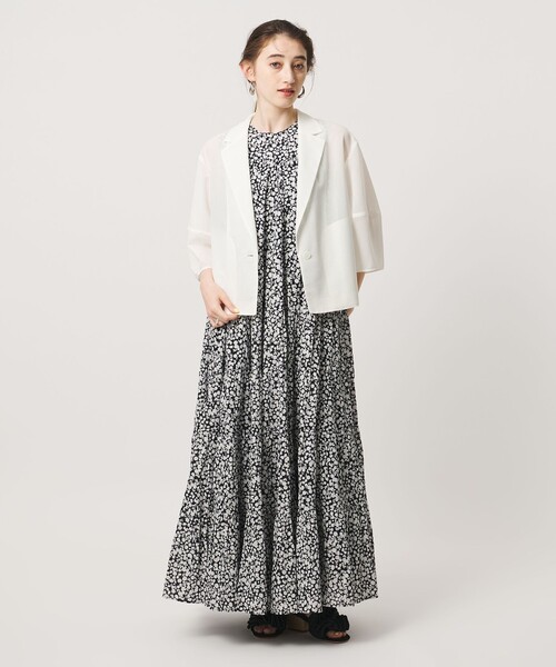 UNITED ARROWS(ユナイテッドアローズ)の「シアー ショート ジャケット ‐ウォッシャブル‐(テーラードジャケット・レディース・オフホワイト/ブラック/ダークグレー・FREE)」の7枚目の写真