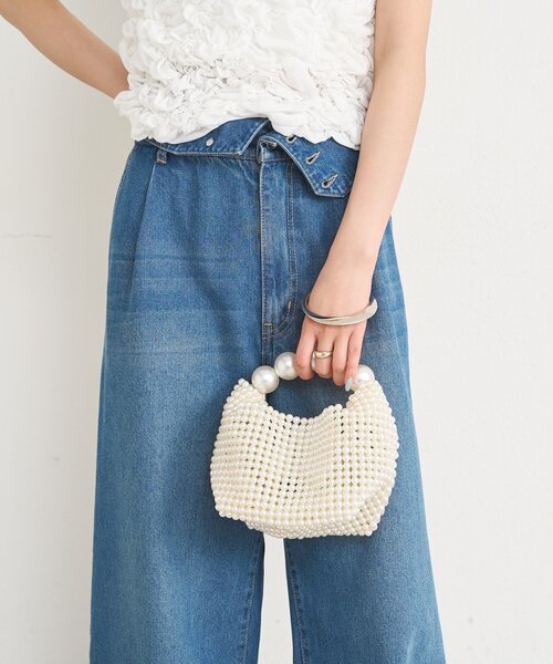 mystic（ミスティック）の「ビーズハンドルminiBAG（ハンドバッグ・レディース・シルバー/アイボリー・ONE SIZE）」の3枚目の写真