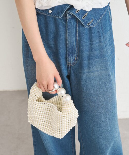 mystic（ミスティック）の「ビーズハンドルminiBAG（ハンドバッグ・レディース・シルバー/アイボリー・ONE SIZE）」の4枚目の写真