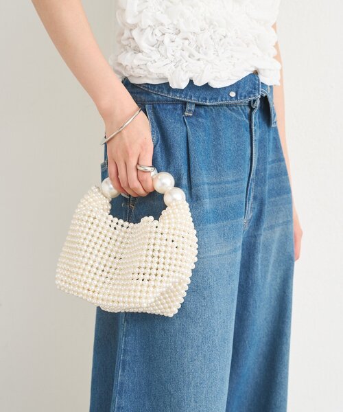 mystic（ミスティック）の「ビーズハンドルminiBAG（ハンドバッグ・レディース・シルバー/アイボリー・ONE SIZE）」の5枚目の写真