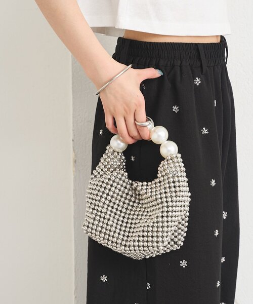 mystic（ミスティック）の「ビーズハンドルminiBAG（ハンドバッグ・レディース・シルバー/アイボリー・ONE SIZE）」の9枚目の写真