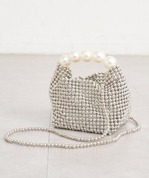 mystic（ミスティック）の「ビーズハンドルminiBAG（ハンドバッグ・レディース・シルバー/アイボリー・ONE SIZE）」の17枚目の写真