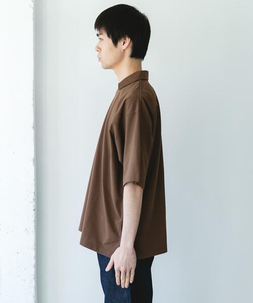 URBAN RESEARCH DOORS（アーバンリサーチドアーズ）の「『吸水速乾/防シワ/抗ピリング/UVカット/イージーケア』DRYMIX Vネック ポロカラー ショートスリーブ Tシャツ（Tシャツ/カットソー・メンズ・ブラウン/ネイビー・MEDIUM/LARGE）」の9枚目の写真
