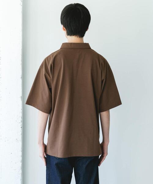 URBAN RESEARCH DOORS（アーバンリサーチドアーズ）の「『吸水速乾/防シワ/抗ピリング/UVカット/イージーケア』DRYMIX Vネック ポロカラー ショートスリーブ Tシャツ（Tシャツ/カットソー・メンズ・ブラウン/ネイビー・MEDIUM/LARGE）」の10枚目の写真