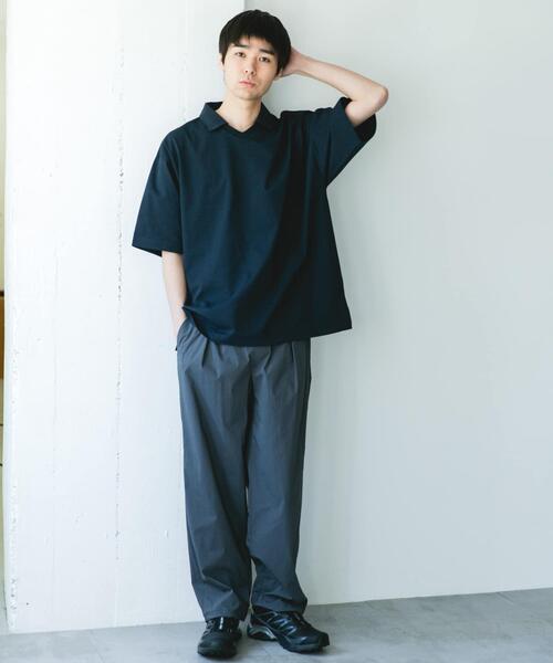 URBAN RESEARCH DOORS（アーバンリサーチドアーズ）の「『吸水速乾/防シワ/抗ピリング/UVカット/イージーケア』DRYMIX Vネック ポロカラー ショートスリーブ Tシャツ（Tシャツ/カットソー・メンズ・ブラウン/ネイビー・MEDIUM/LARGE）」の18枚目の写真