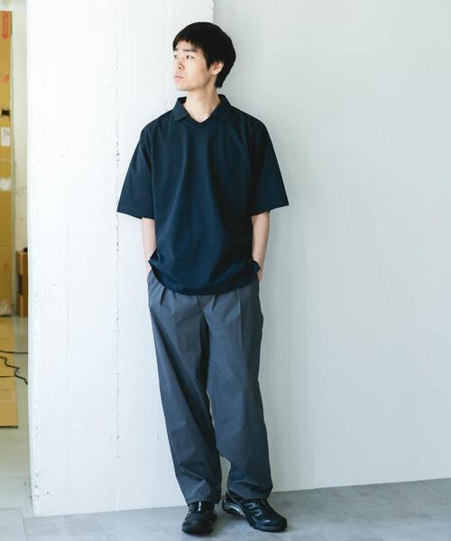 URBAN RESEARCH DOORS（アーバンリサーチドアーズ）の「『吸水速乾/防シワ/抗ピリング/UVカット/イージーケア』DRYMIX Vネック ポロカラー ショートスリーブ Tシャツ（Tシャツ/カットソー・メンズ・ブラウン/ネイビー・MEDIUM/LARGE）」の19枚目の写真