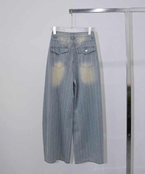 chuclla(チュクラ)の「ヴィンテージウォッシュストライプデニム chw26s295(デニムパンツ・レディース・ライトブルー・M/L/S)」の17枚目の写真
