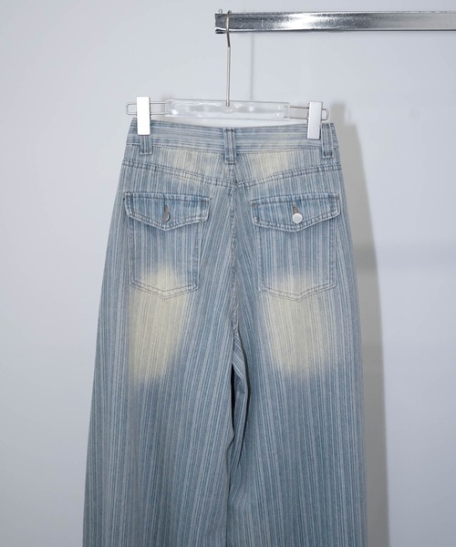chuclla(チュクラ)の「ヴィンテージウォッシュストライプデニム chw26s295(デニムパンツ・レディース・ライトブルー・M/L/S)」の19枚目の写真