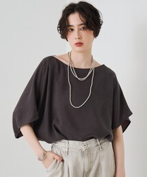 【セットアップ対応】キュプラフィブリルアシンメトリーブラウス