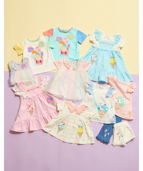 baby cheer（ベイビーチアー）の「【サーティワン アイスクリーム】ポシェットTシャツ（Tシャツ/カットソー・キッズ・オフホワイト/ラベンダー/ピンク・120cm/110cm/100cm/90cm/80ｃｍ）」の5枚目の写真