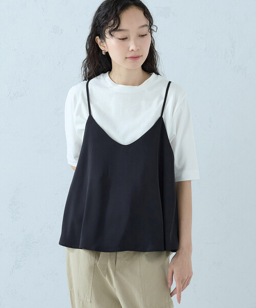 COMME CA ISM（コムサイズム）の「【セットアイテム】2WAY キャミソール（Tシャツ/カットソー・レディース・ベージュ/ブラック/サックスブルー・LARGE/MEDIUM）」の18枚目の写真