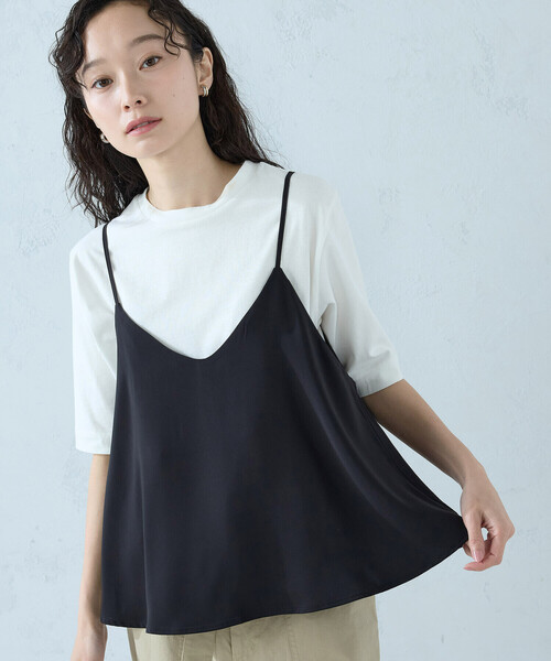 COMME CA ISM（コムサイズム）の「【セットアイテム】2WAY キャミソール（Tシャツ/カットソー・レディース・ベージュ/ブラック/サックスブルー・LARGE/MEDIUM）」の17枚目の写真