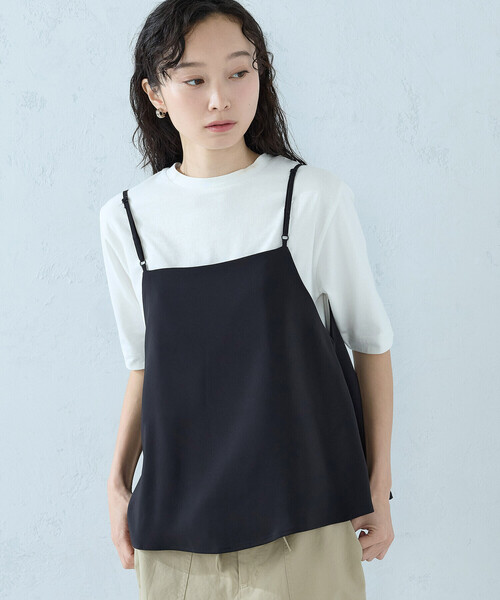 COMME CA ISM（コムサイズム）の「【セットアイテム】2WAY キャミソール（Tシャツ/カットソー・レディース・ベージュ/ブラック/サックスブルー・LARGE/MEDIUM）」の15枚目の写真