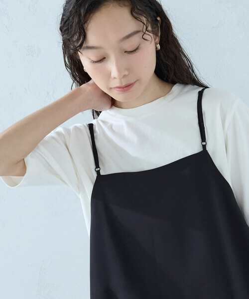 COMME CA ISM（コムサイズム）の「【セットアイテム】2WAY キャミソール（Tシャツ/カットソー・レディース・ベージュ/ブラック/サックスブルー・LARGE/MEDIUM）」の14枚目の写真