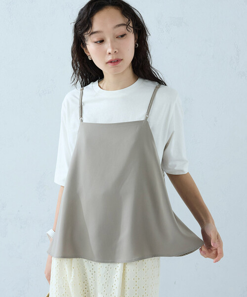 COMME CA ISM（コムサイズム）の「【セットアイテム】2WAY キャミソール（Tシャツ/カットソー・レディース・ベージュ/ブラック/サックスブルー・LARGE/MEDIUM）」の9枚目の写真