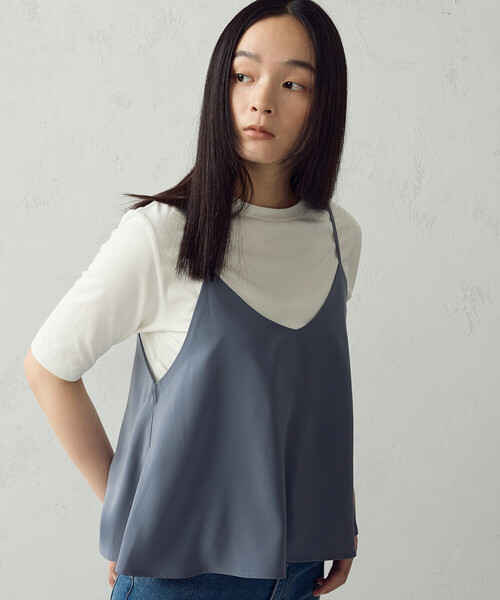 COMME CA ISM（コムサイズム）の「【セットアイテム】2WAY キャミソール（Tシャツ/カットソー・レディース・ベージュ/ブラック/サックスブルー・LARGE/MEDIUM）」の5枚目の写真