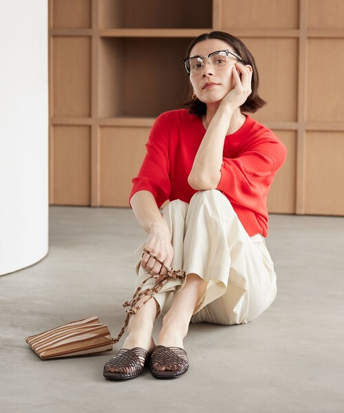 BEAUTY&YOUTH UNITED ARROWS（ビューティーアンドユースユナイテッドアローズ）の「レザー ラインメッシュ スクエア スライダーサンダル（サンダル・レディース・ブラック/ダークブラウン・36/38/37）」の5枚目の写真