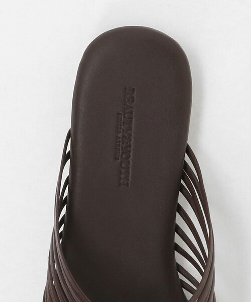 BEAUTY&YOUTH UNITED ARROWS（ビューティーアンドユースユナイテッドアローズ）の「レザー ラインメッシュ スクエア スライダーサンダル（サンダル・レディース・ブラック/ダークブラウン・36/38/37）」の14枚目の写真