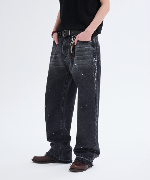 LEIRE（ルアール）の「ペインテッドオーバーダイウォッシングパンツ[ブラック]（デニムパンツ・メンズ・その他・X-LARGE/MEDIUM/LARGE）」の3枚目の写真