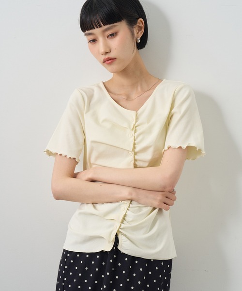 NOGLE（ノグル）の「【NOGLE/ノグル】フリルギャザー半袖トップス（その他トップス・レディース・グレー/アイボリー/ブルー/ブラック・FREE）」の15枚目の写真