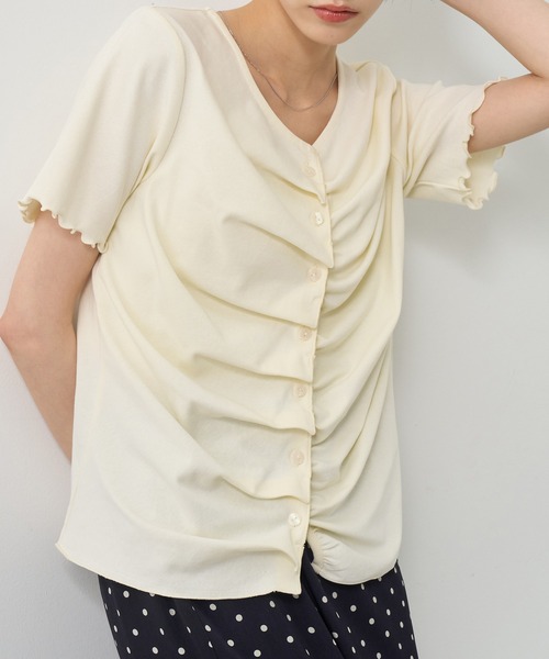 NOGLE（ノグル）の「【NOGLE/ノグル】フリルギャザー半袖トップス（その他トップス・レディース・グレー/アイボリー/ブルー/ブラック・FREE）」の16枚目の写真